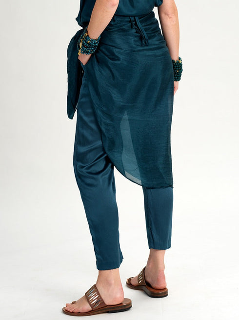 silk pant wedgewood blue