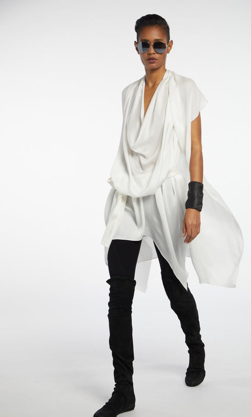 Scarf Chemise Top ivory white