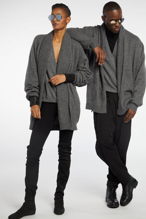 Frenckenberger Cashmere Oversized Cardigan Thunder Grey