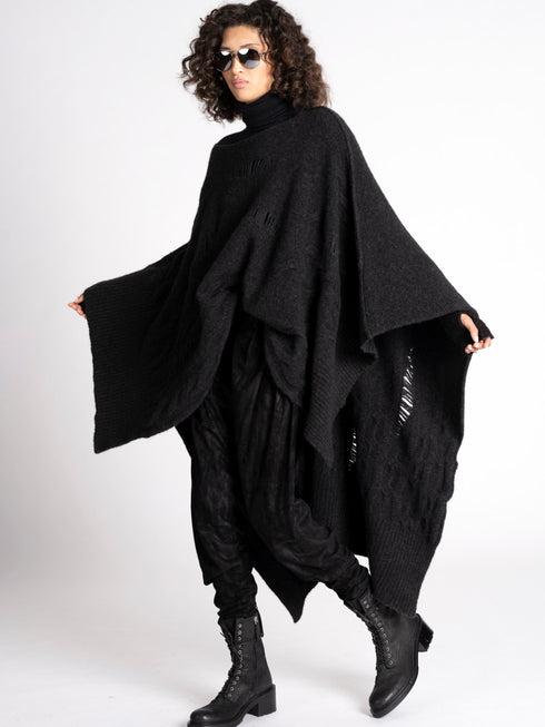 Grey Wool Cape