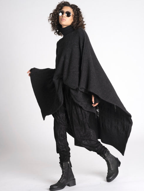 Grey Wool Cape