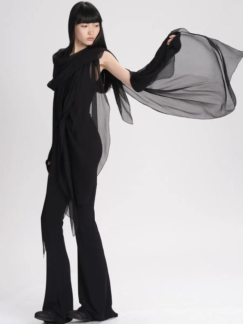 Jersey Pull on Flare Pant black Urban Zen