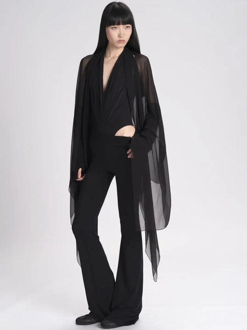 Jersey Pull on Flare Pant black Urban Zen