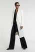 Neoprene Notch Collar Long Coat white ivory