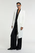 Neoprene Notch Collar Long Coat white ivory