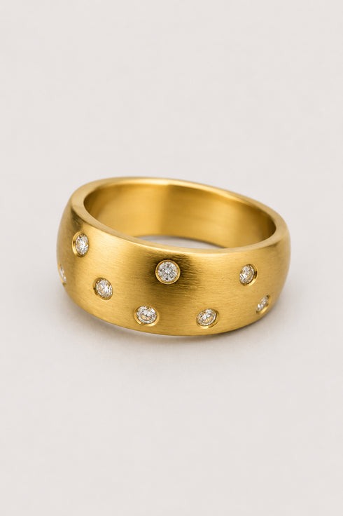 Heike Grebenstein 22K Bubble Ring with Diamonds Heike Grebenstein