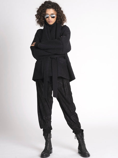 Forme D'expression Raw-Edged Caban Jacket Black