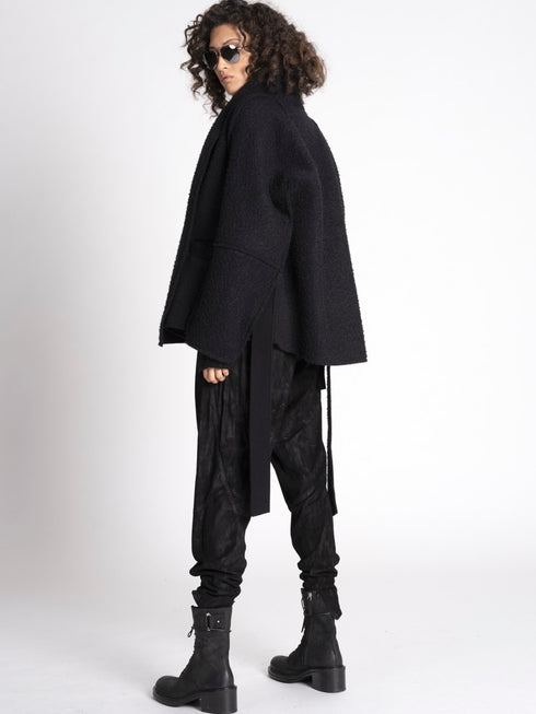Forme D'expression Raw-Edged Caban Jacket Black
