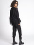 Black Mohair Silk Crewneck Sweater