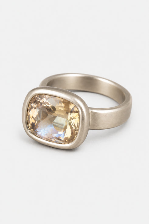 Heike Grebenstein 12.5ct Morganite Platinum Ring Heike Grebenstein