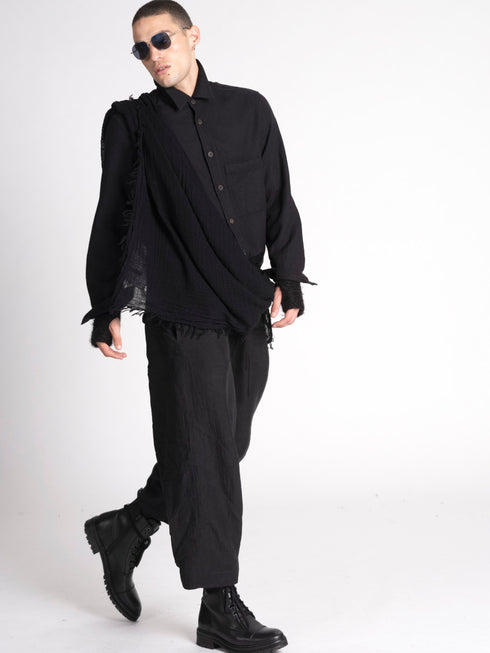 Forme D'Expression Utility Relaxed Wool Shirt Black