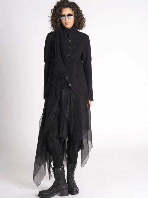 Chiffon Jersey Skirt Black