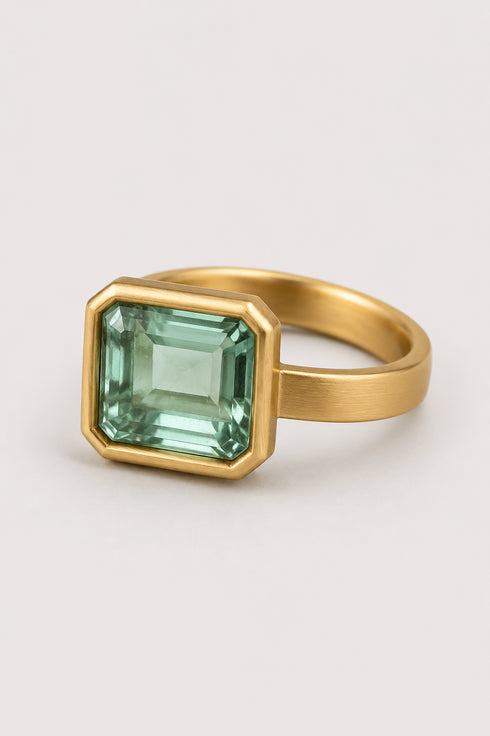 Heike Grebenstein Light Green Colombian Emerald Ring Heike Grebenstein