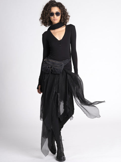 Black cotton modal sweater