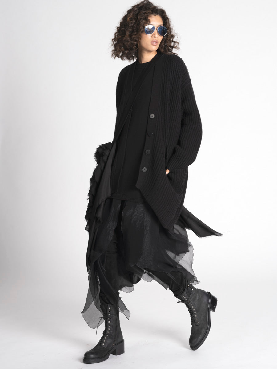 Lofty Cashmere Oversized Cardigan Urban Zen Black P/S S/M M/L