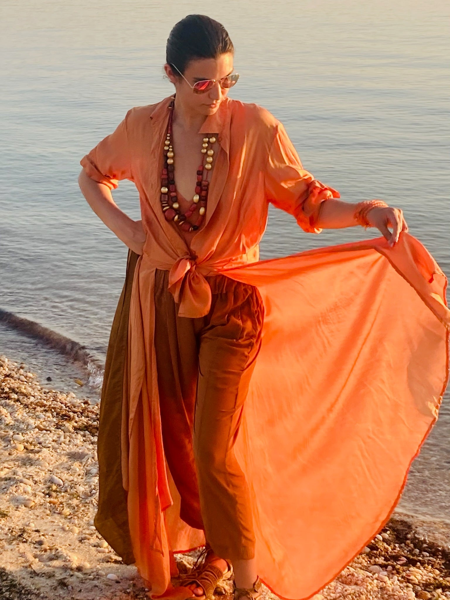 Silk Habotai Tie Dress Vacances
