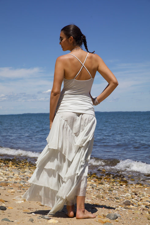 Silk Cascade Ruffle Skirt Vacances