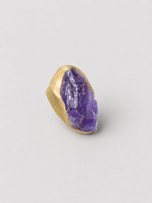 Ana Srdic Brushed Gold Vermeil Crystal Rings Ana Srdic