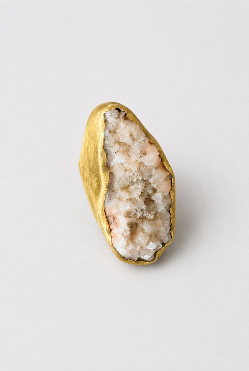Ana Srdic Brushed Gold Vermeil Crystal Rings Ana Srdic