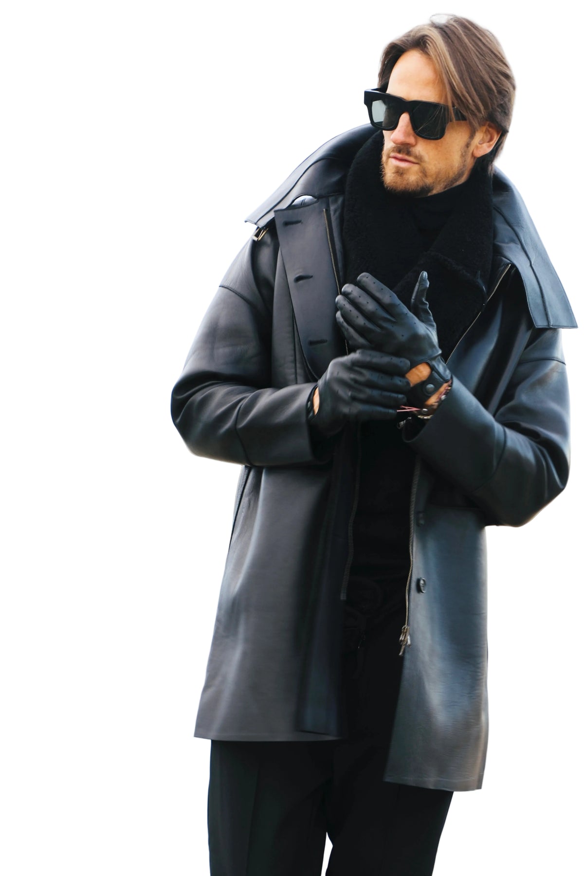 Bonded Leather High Neck Coat Urban Zen