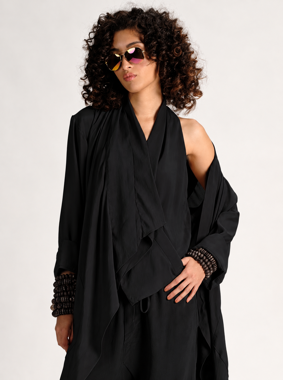 Parachute Silk High Neck Cross Over Vest Urban Zen
