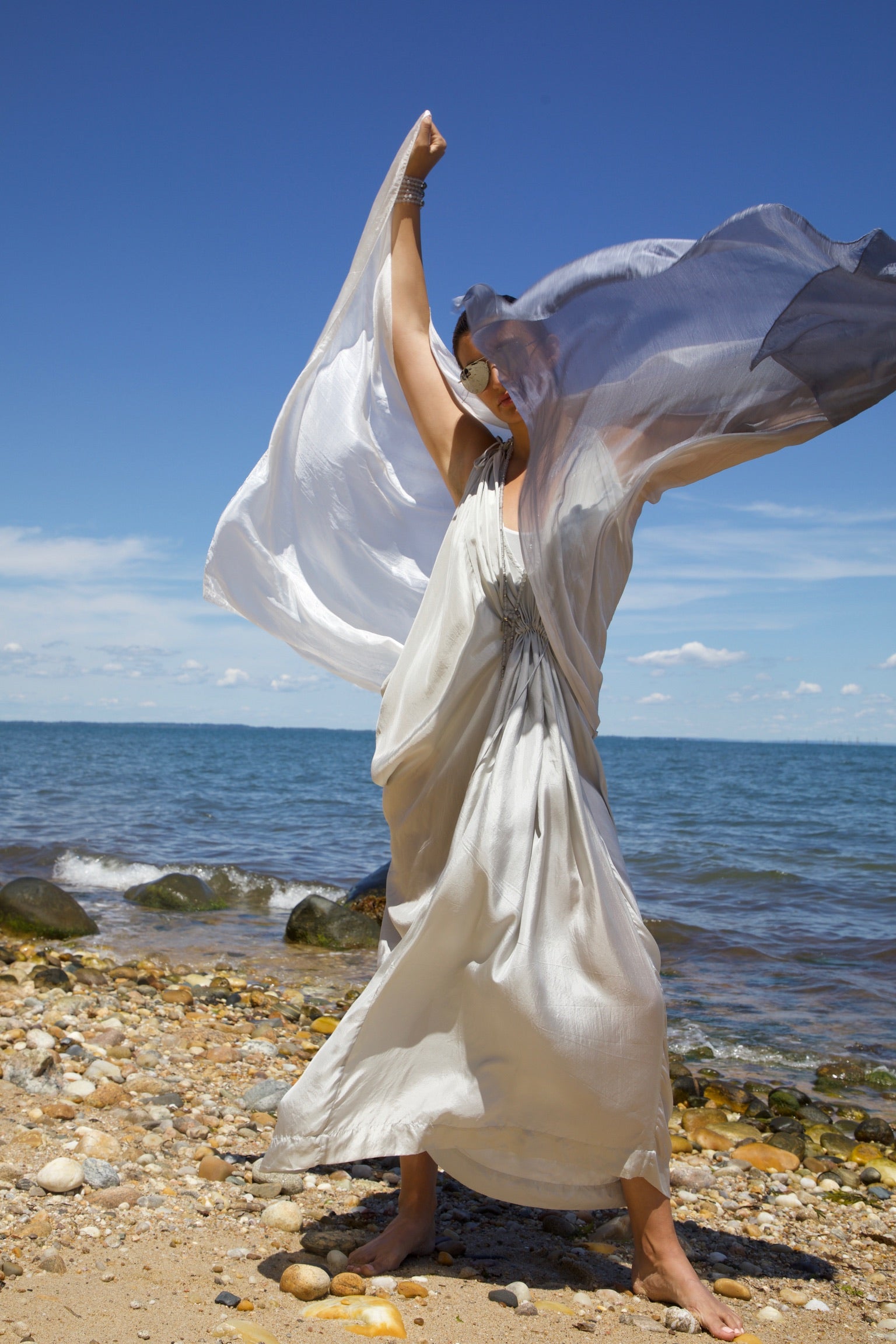Silk Habotai Drawstring Kaftan Vacances