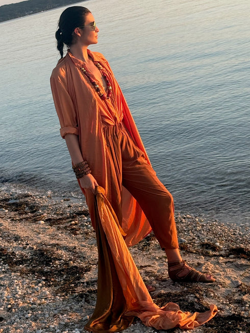 Silk Habotai Tie Dress Vacances