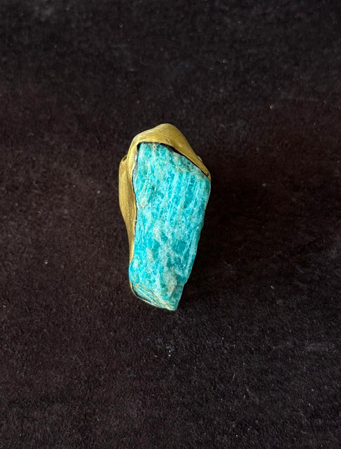 Ana Srdic Brushed Gold Vermeil Crystal Rings Ana Srdic