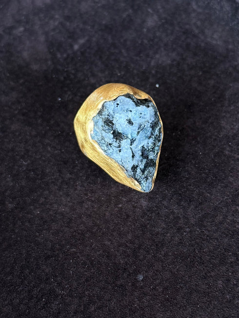Ana Srdic Brushed Gold Vermeil Crystal Rings Ana Srdic