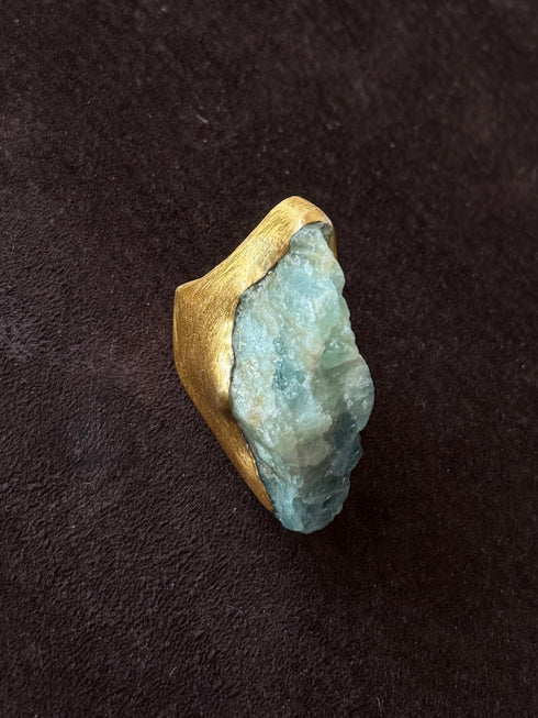 Ana Srdic Brushed Gold Vermeil Crystal Rings Ana Srdic