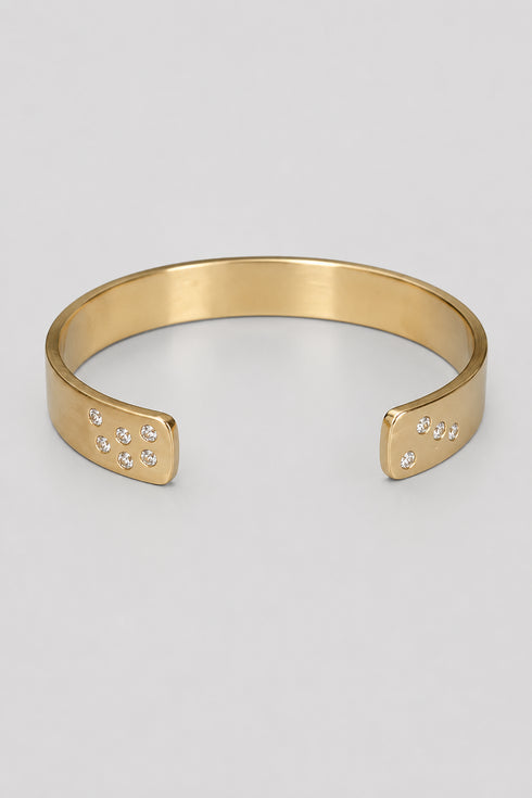Heike Grebenstein 18K Gold Wide Cuff with Diamonds Heike Grebenstein