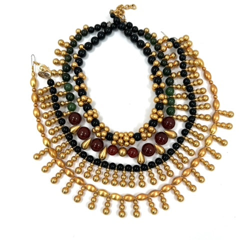 Robert Lee Morris ONYX AND CAVIAR CLUSTER NECKLACE Robert Lee Morris