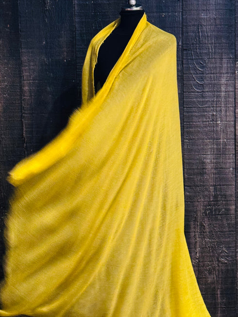 Frenckenberger Medium Woven Wool Scarf Faded Yellow