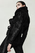 Suede High Neck Padded Jacket Black XS S M L