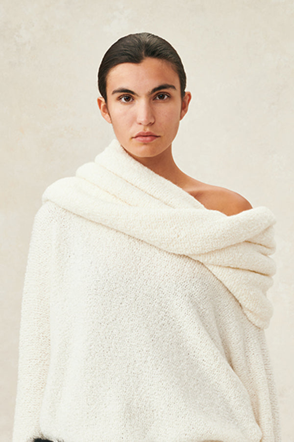 Cashmere Big Neck Cozy Ivory
