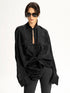 Silk Oversize Shirt Black XS S M L