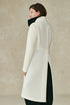 Neoprene High Neck Coat White Ivory