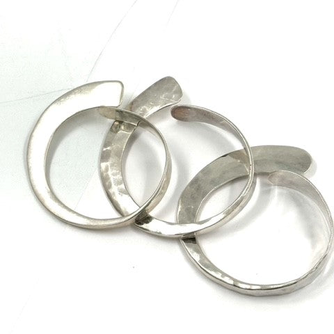 Robert Lee Morris Set of 3 Fine Silver Forged Bangles Robert Lee Morris