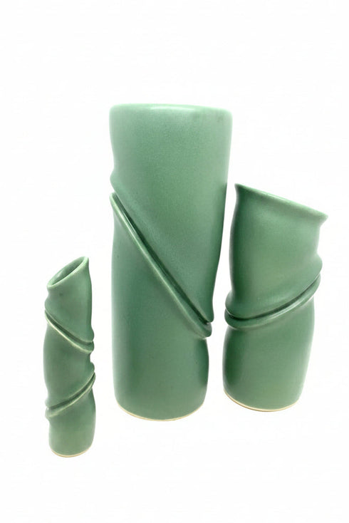 Robert Lee Morris Set of 3 Verdigris Vases Robert Lee Morris