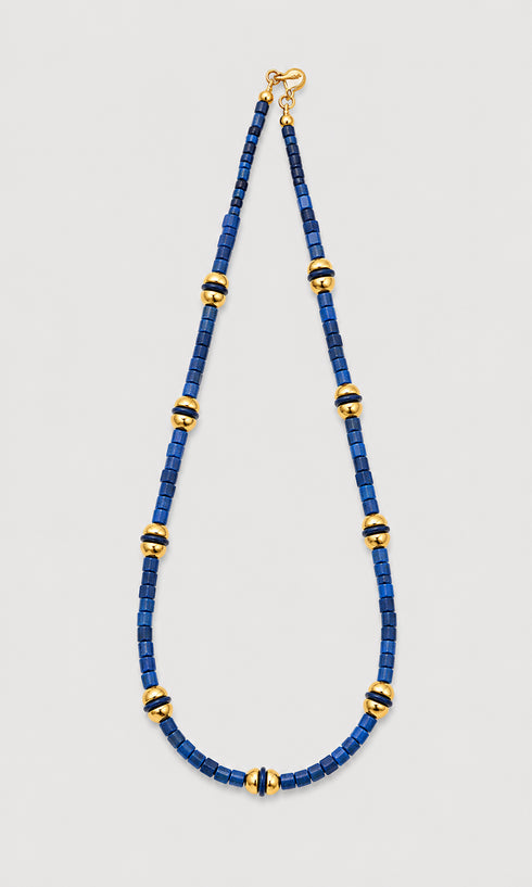 Robert Lee Morris African Glass Beads and Gold Plated Necklace Robert Lee Morris