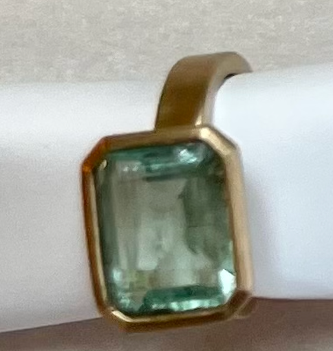 Heike Grebenstein Light Green Colombian Emerald Ring Heike Grebenstein