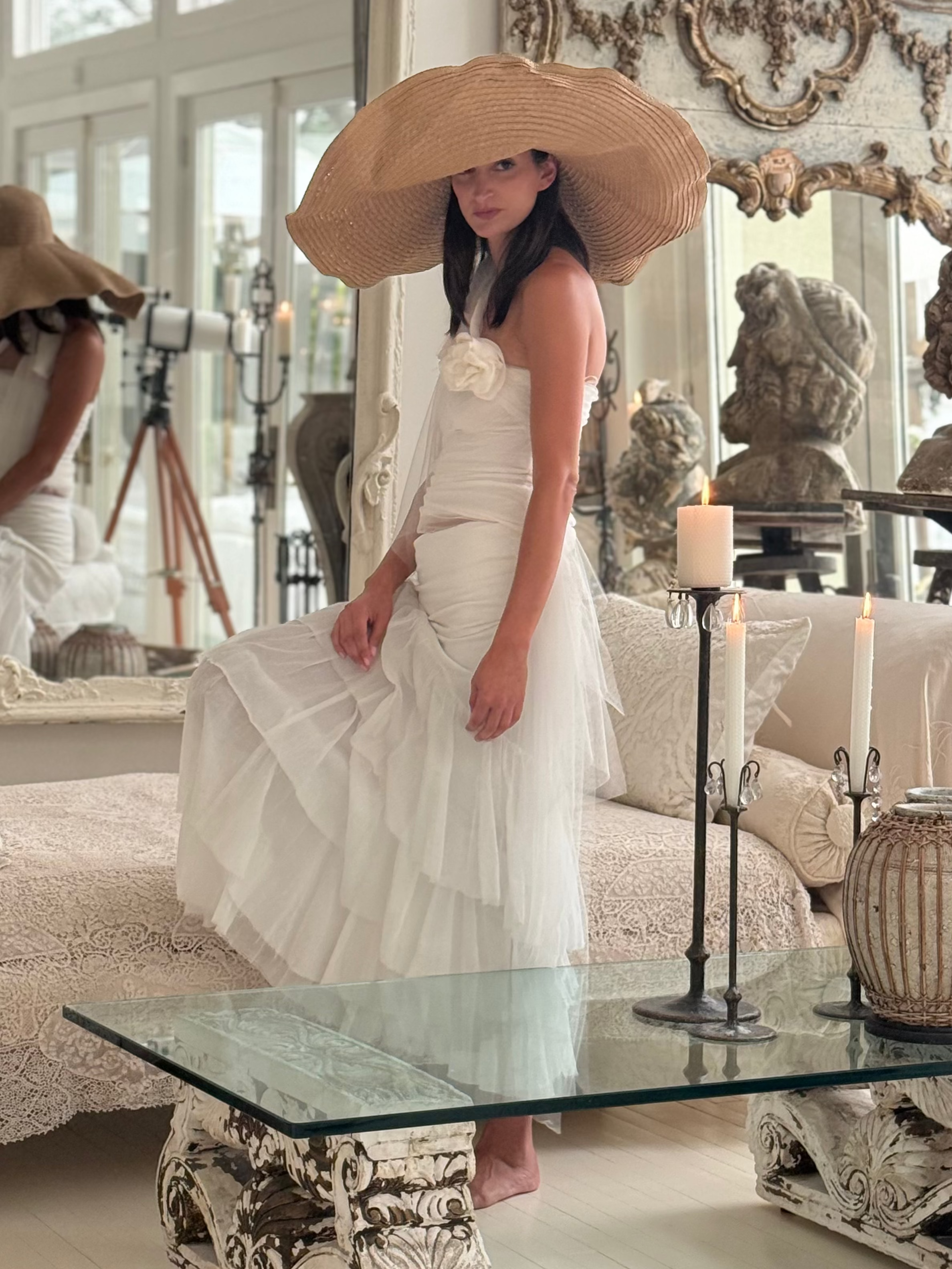 Cotton Gauze Cascade Ruffle Skirt Vacances OS