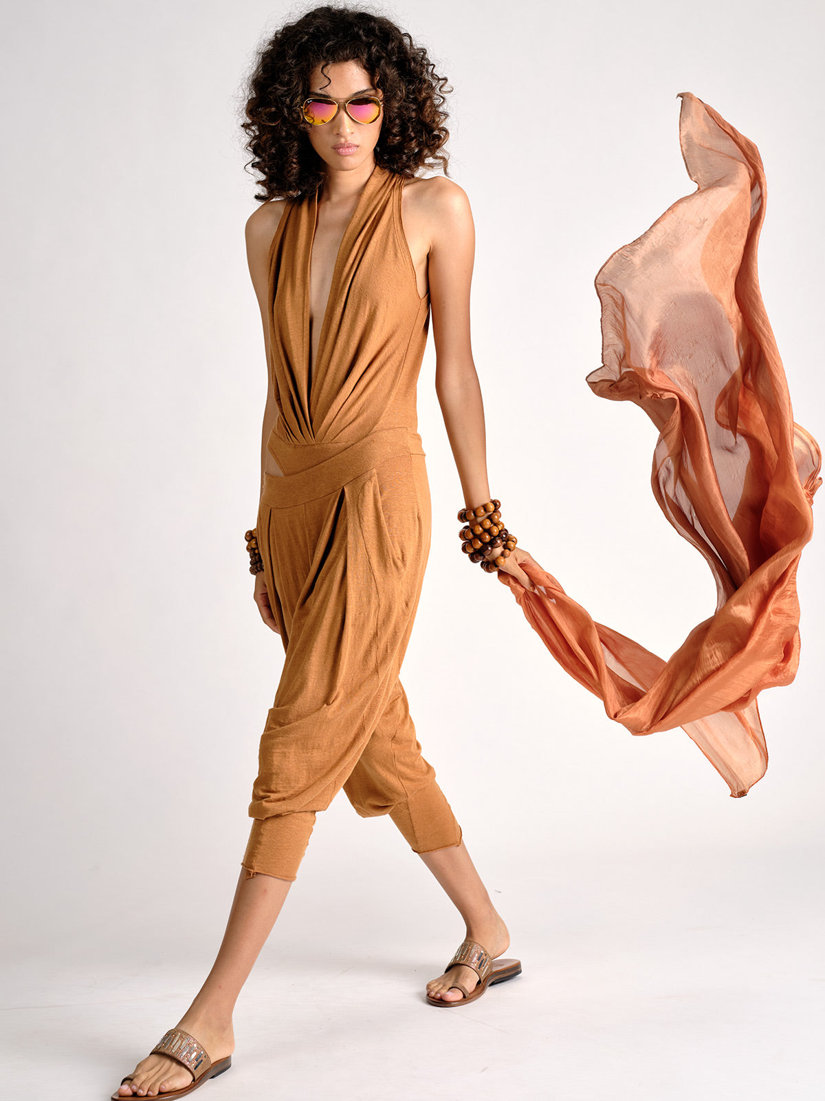 Linen Jersey Pants Ochre