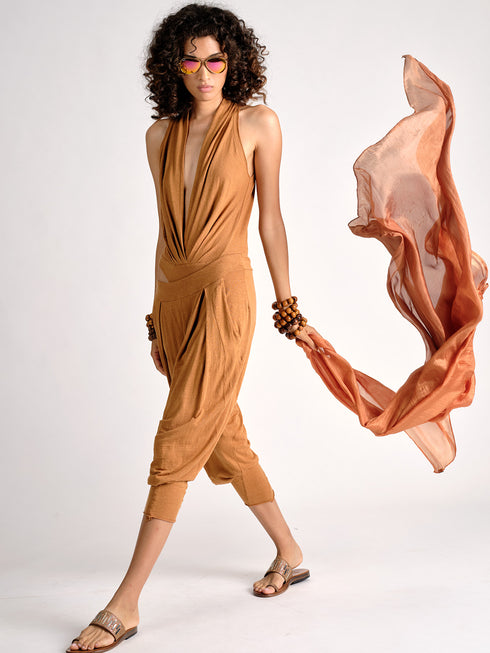 Linen Jersey Pants Ochre