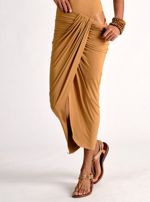 Summer Jersey Draped Front Skirt
