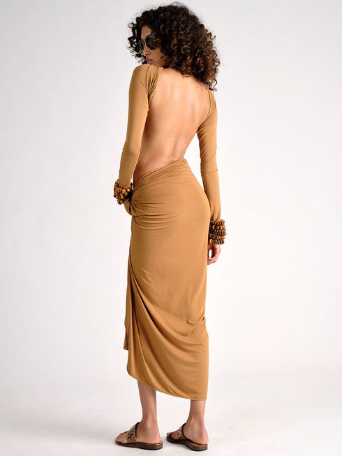 Summer Jersey Draped Sarong Skirt