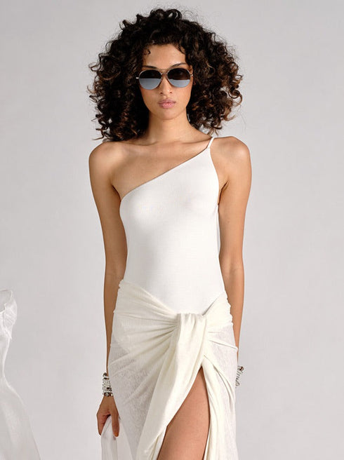 Linen Jersey Mini Sarong Ivory