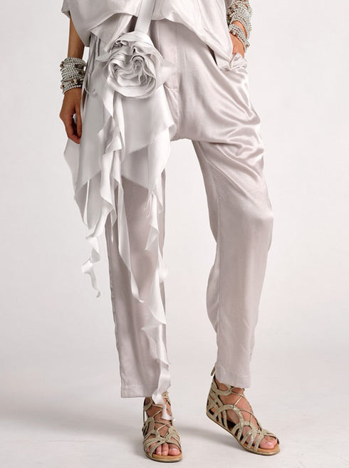 Silk Pant silver grey