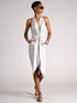 Silk Wrap Dress silver grey