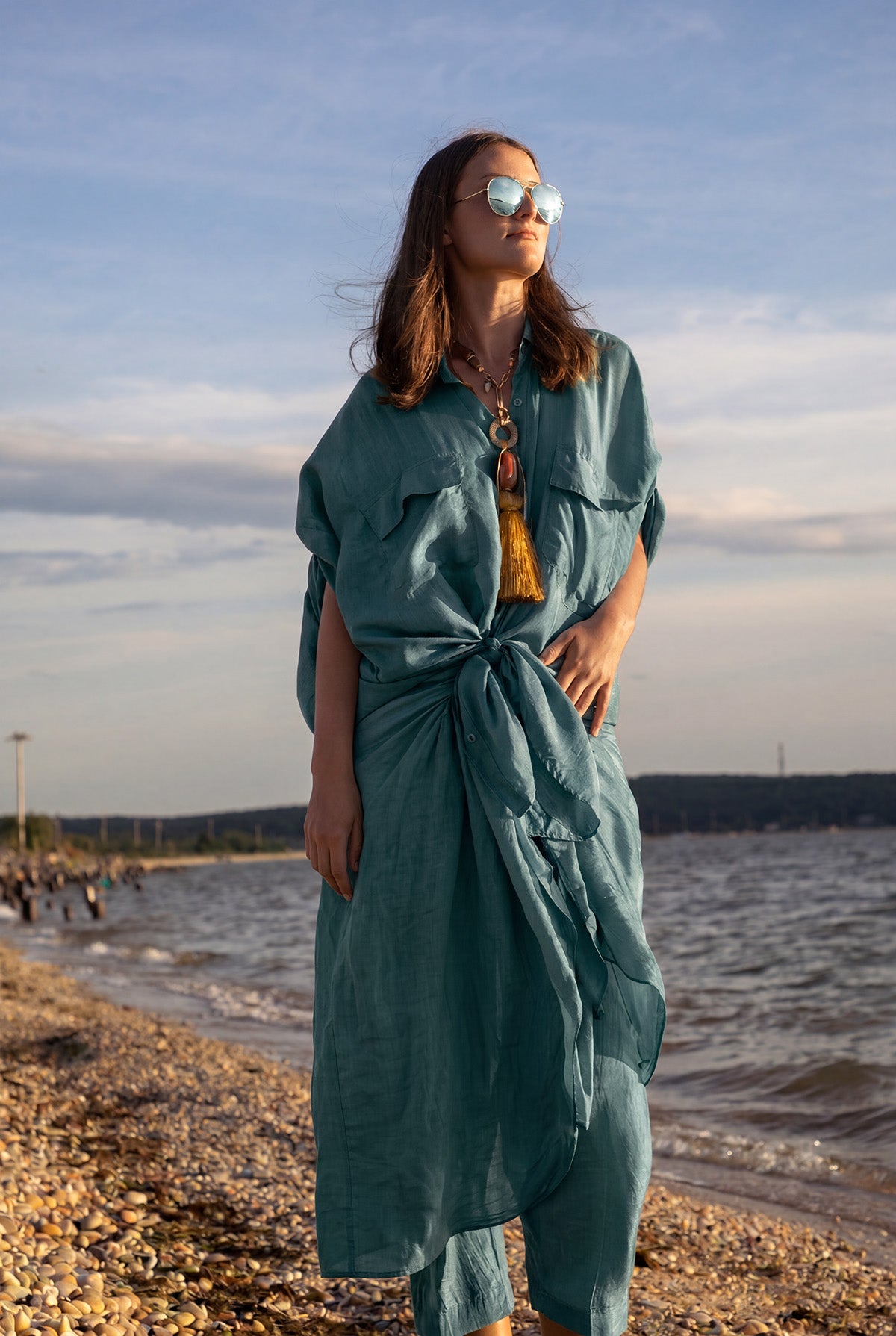 Stephanie Button-up Wedgewood O/S